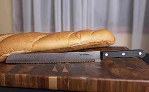 Humbee Chef Serrated Bread Knife For Home Kitchens 10 Inch Black