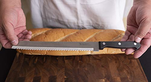 Humbee Chef Serrated Bread Knife For Home Kitchens 10 Inch Black