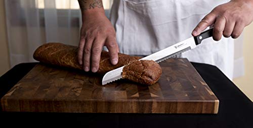 Humbee Chef Serrated Bread Knife For Home Kitchens 10 Inch Black