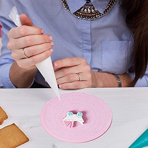 16PCS Cookie Decorating Kit Supplies Including 1 Acrylic Cookie Turntable, 6 Cookie Scribe Needle, 6 Cookie Decoration Brushes, 2 Tweezers and 1 Anti-Slip Silicone Mat (A)