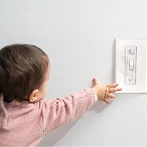 Wall Switch Guard, ILIVABLE Child Proof Light Switch Plate Covers Protects Your Lights or Circuits from being Accidentally Turned On or Off by Children and Adults (Clear, 2 Pack)