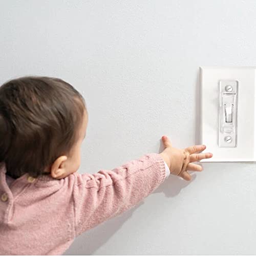 Wall Switch Guard, ILIVABLE Child Proof Light Switch Plate Covers Protects Your Lights or Circuits from being Accidentally Turned On or Off by Children and Adults (Clear, 2 Pack)