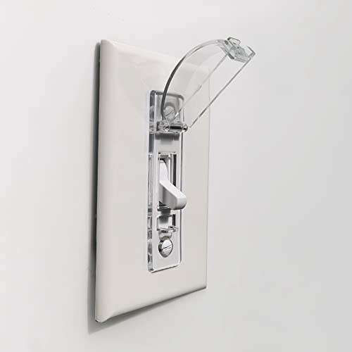 Wall Switch Guard, ILIVABLE Child Proof Light Switch Plate Covers Protects Your Lights or Circuits from being Accidentally Turned On or Off by Children and Adults (Clear, 2 Pack)