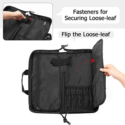 SAMDEW Chef Knife Bag with Lockhole & 17 + 6 Slots, Knife Carrying Case for Professional Chefs, Portable Knife Carrier for Chef Knife Storage, Travel Chef Knife Roll Bag for Kitchen Utensils, Bag Only