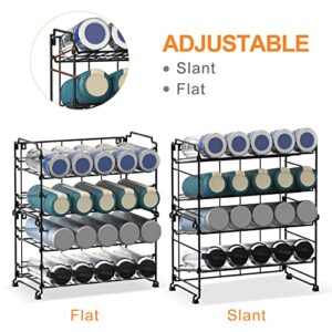 Kcysta Water Bottle Organizer, 4 Tier Adjustable Water Bottle Holder, Stackable Bottle Organizer, Water Bottle Storage for Countertop, Cabinet, Black