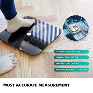 Body Fat Scale, Posture Extra Large Display Digital Bathroom Wireless Weight Scale Composition Analyzer with Heart Rate Heart Index & Body Shape Index with Free APP 400Lb Black