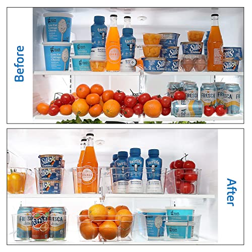StorageBud Pantry Organization and Storage Bins - 14 Pieces Food Storage Containers - Clear Storage Bins for Fridge, Refrigerator & Kitchen Cabinet - BPA Free Freezer Organizer Bins