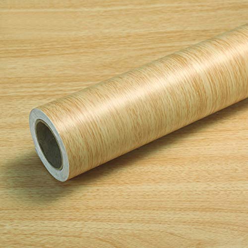 Walldecor1 Wood Grain Contact Paper Self Adhesive Peel and Stick Film for Cabinets Shelves Drawers Faux Maple Wood Textured Shelf Paper Sticker Covering 16 x 78.7 Inches