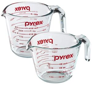pyrex prepware 2-piece glass measuring set, 1 and 2-cup, 2 pack, clear