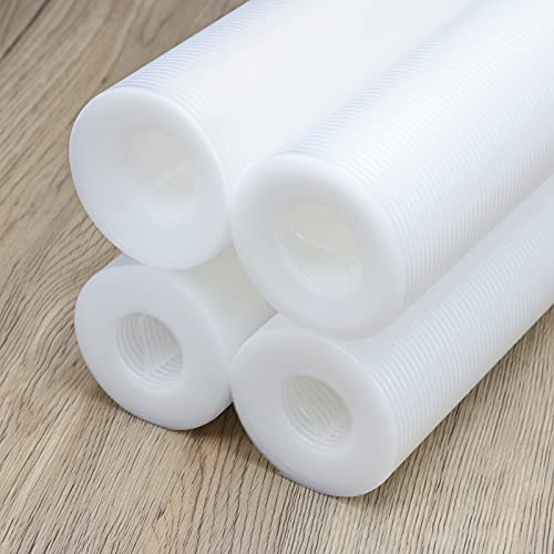 BAKHUK Shelf Liner for Kitchen Cabinets, 4 Rolls of 17.5 Inches x 25 FT, Non Adhesive Cabinet Liner, Double Sided Non-Slip Drawer Liner, Clear Ribbed Washable Refrigerator Mats for Pantry Cabinet