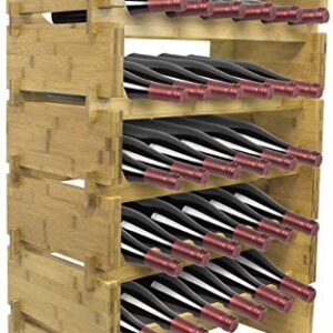 Sorbus Stackable Bamboo Wine Rack — Classic Style Wine Racks for Bottles — Perfect for Bar, Wine Cellar, Basement, Cabinet, Pantry, etc. (6-Tier)