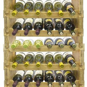 Sorbus Stackable Bamboo Wine Rack — Classic Style Wine Racks for Bottles — Perfect for Bar, Wine Cellar, Basement, Cabinet, Pantry, etc. (6-Tier)