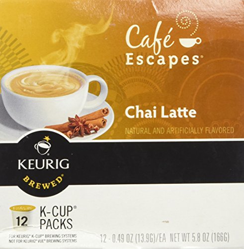 Café Escapes Chai Latte Keurig K-Cups Coffee, 12 Count