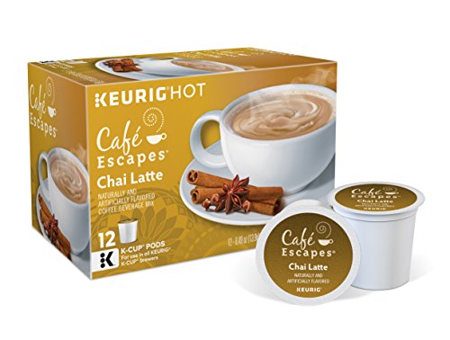 Café Escapes Chai Latte Keurig K-Cups Coffee, 12 Count