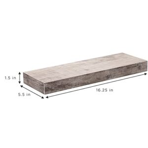 Sorbus Floating Shelf Set — Rustic Wood Hanging Rectangle Wall Shelves — Perfect for Home Décor, Trophy Display, Photo Frames, and More