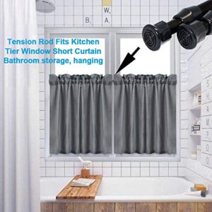 AIZESI 2PCS Tension Rod Tier Window Short Curtain Rod,16 to 28inch,black,small Short Expandable Spring Loaded Curtain Tension Rods for Cupboard,kitchen，small Window