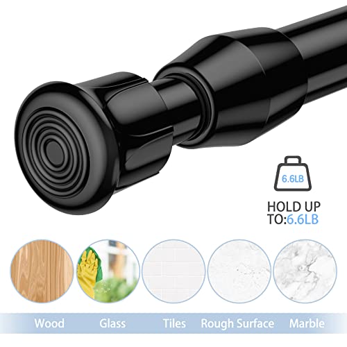 AIZESI 2PCS Tension Rod Tier Window Short Curtain Rod,16 to 28inch,black,small Short Expandable Spring Loaded Curtain Tension Rods for Cupboard,kitchen，small Window