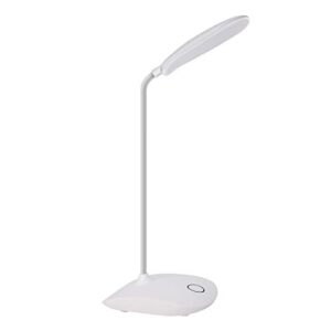 deeplite led desk lamp with flexible gooseneck 3 level brightness, battery operated table lamp 5w touch control, compact portable lamp for dorm study office bedroom, eye-caring and energy saving