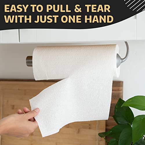 One Handed Tear Wall Mounted & Under Counter Paper Towel Holder Dispenser - Stainless Steel Wall Mount Paper Towel Holder - Easy to Install Horizontally or Vertically - Hardware Included – 11 Inches