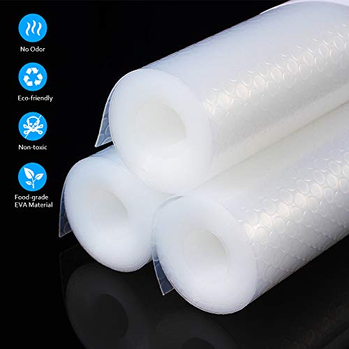 amorus Shelf Liner Draw Liner Cabinet Liner, 3 Rolls Non Adhesive Liners for Drawers Shelves Kitchen Cabinets Dresser, 17.7 x 59 inches - Clear