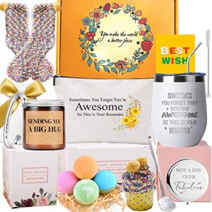 birthday gifts for women – gift box basket, gifts for mom best friend her best friend sister girlfriend wife mother coworker anniversary, personalized thank you gifts. funny cup& relaxing spa gift set