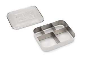 bits kits stainless steel bento box lunch and snack container for kids and adults, 5 sections