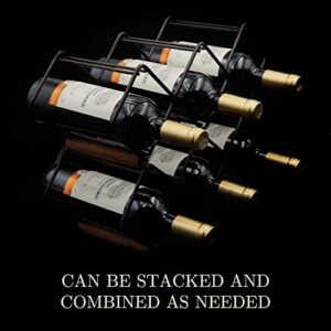 TOMORAL Wine Rack, Countertop Wine Rack ,5 Bottle Wine Holder for Wine Storage ,No Assembly Required, Modern Metal Wine Rack ,Small Wine Rack