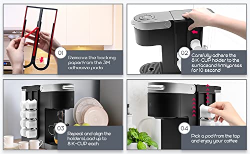 DIXMEMG Coffee Pod Holder for Keurig K-cup, Side Mount Kcup Storage, Perfect for Small Counters Wall Storage Organizer(2 Packs/ for 16 K Cups)