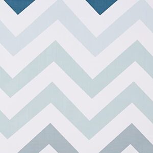 Amazon Basics Fabric Shower Curtain with Grommets and Hooks - 72 x 72 Inch, Blue Ombre Chevron