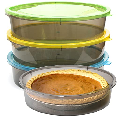 Youngever 3 Pack Pie Containers, Plastic Food Storage Containers, Fresh Pie Keeper