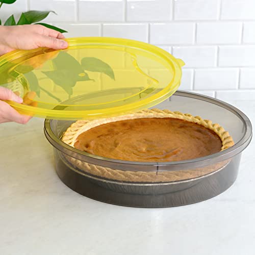 Youngever 3 Pack Pie Containers, Plastic Food Storage Containers, Fresh Pie Keeper