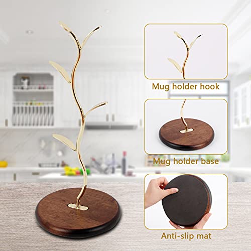 HoroM Gold Coffee Mug Tree for Counter, Coffee Mug Holder Stand, Mug Rack Countertop