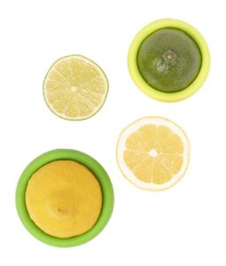 food huggers set of 2 reusable silicone food savers – small sizes – patented product – green and yellow