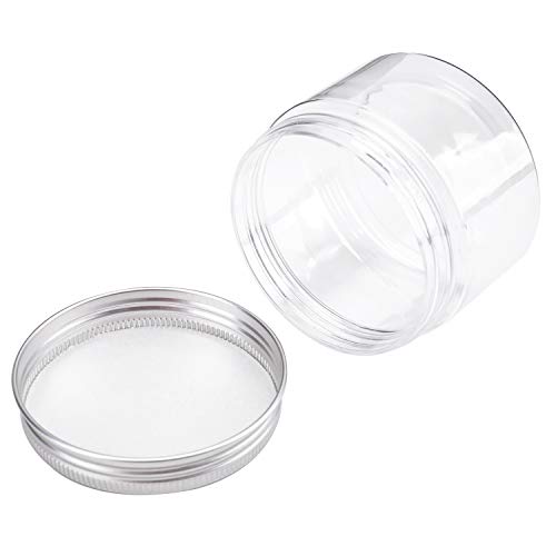 Bekith 20 Pack 4 Ounce Clear Plastic Storage Jars Containers With Screw-on Lids, Refillable BPA Free Small Round Slime Containers for Kitchen & Household Storage