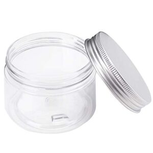 Bekith 20 Pack 4 Ounce Clear Plastic Storage Jars Containers With Screw-on Lids, Refillable BPA Free Small Round Slime Containers for Kitchen & Household Storage