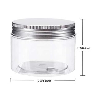 Bekith 20 Pack 4 Ounce Clear Plastic Storage Jars Containers With Screw-on Lids, Refillable BPA Free Small Round Slime Containers for Kitchen & Household Storage