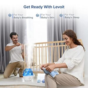 LEVOIT Humidifiers for Bedroom Large Room (2.4L Water Tank), Cool Mist for Home Whole House, Quiet for Baby Nursery, Adjustable 360° Rotation Nozzle, Ultrasonic, Auto Shut off, Night Light, BPA-Free