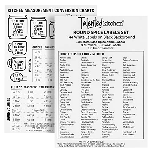 Talented Kitchen 14 Pack Glass Spice Jars with 269 Spice Labels, Empty Square Spice Bottles Containers 4 oz with Pour/Sift Shaker Lid, Spice Organization and Storage (Water Resistant)