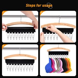 Yeefeoch Hat organizer for hanger - Baseball Cap Rack, Multifunctional coat rack-closet storage expert, Hat racks (2Pack)