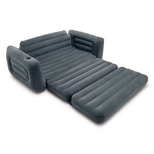 Intex Pull-Out Sofa Inflatable Bed, 80" X 91" X 26", Queen, Gray