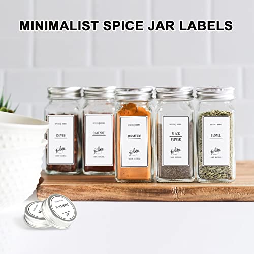 GMISUN Spice Labels Preprinted, Super Value Pack 380 Waterproof Spice Labels Stickers for Kitchen Organization, Modern Minimalist Label Stickers for Spice Jars, Mason Jars, Cruet Container