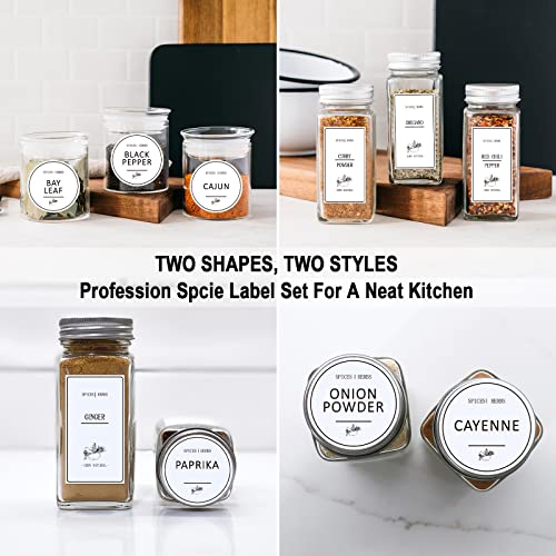 GMISUN Spice Labels Preprinted, Super Value Pack 380 Waterproof Spice Labels Stickers for Kitchen Organization, Modern Minimalist Label Stickers for Spice Jars, Mason Jars, Cruet Container