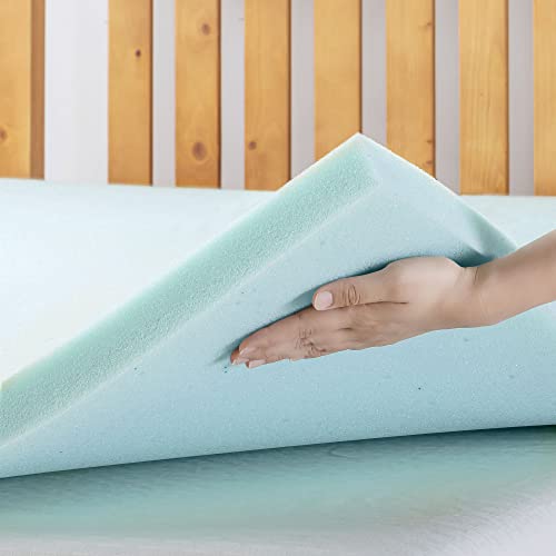 Best Price Mattress 1.5 Inch Ventilated Memory Foam Mattress Topper, Cooling Gel Infusion, CertiPUR-US Certified, Queen