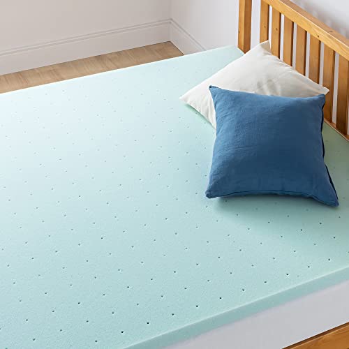 Best Price Mattress 1.5 Inch Ventilated Memory Foam Mattress Topper, Cooling Gel Infusion, CertiPUR-US Certified, Queen