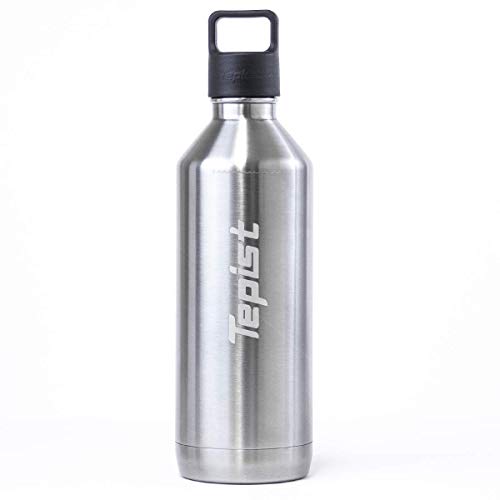 Tepist ThirtyO 30oz Stainless Steel Bottle Compatible with Sodastream Machines – Silver - Vacuum Sealed - Double Walled - Leak-Proof - Easy to Carry - Reusable Bottle