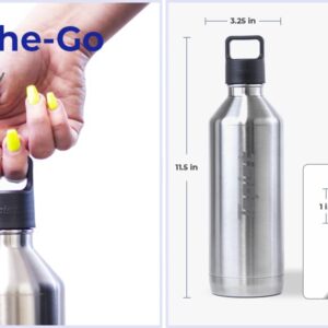 Tepist ThirtyO 30oz Stainless Steel Bottle Compatible with Sodastream Machines – Silver - Vacuum Sealed - Double Walled - Leak-Proof - Easy to Carry - Reusable Bottle