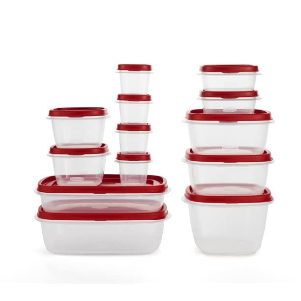 Rubbermaid Easy Find Lids Food Storage Containers, Racer Red, 26 Piece Set