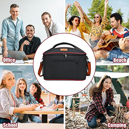 Artfasion Insulated Lunch Bag for Adults Men Women(22L), Large Reusable Lunch Box for Work School Picnic Beach BBQ Party, Leakproof Cooler Tote Bag With Adjustable Shoulder Strap Black