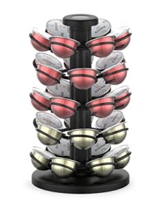 everie coffee pod holder carousel compatible with nespresso vertuoline capsules, holds 30 pods, nrt03s