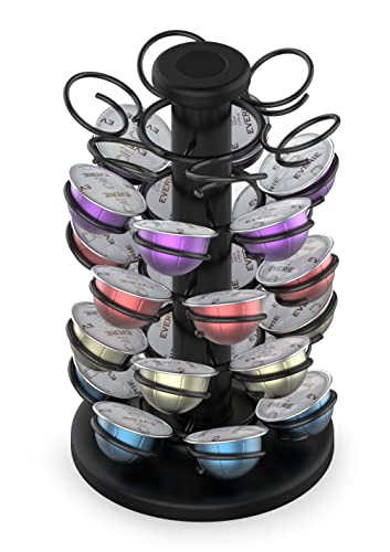 EVERIE Coffee Pod Holder Carousel Compatible with Nespresso Vertuoline Capsules, Holds 30 Pods, NRT03S
